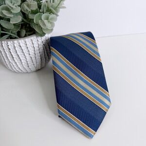 NWOT Jos. A. Bank Reserve Silk‎ Necktie Navy Tan Stripe 3 1/8" X 60" Workwear